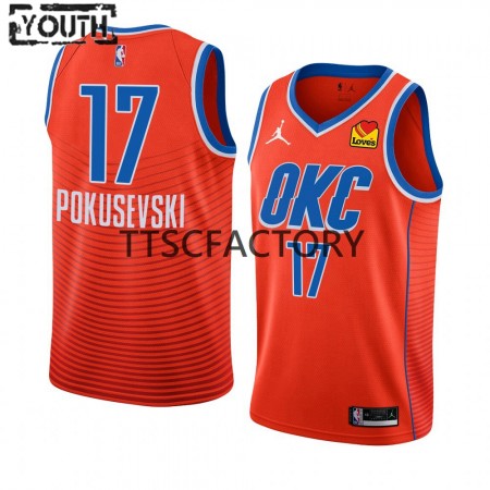 NBA Børn Trøje Oklahoma City Thunder Aleksej Pokusevski 17 Nike 2022-23 Statement Edition Orange Swingman NBA Børn Trøje Oklahoma City Thunder Aleksej Pokusevski 17 Nike 2022-23 Statement Edition Orange Swingman